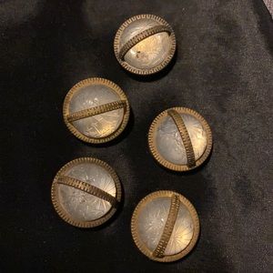 5 vintage button covers